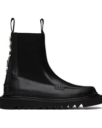 Toga Black Leather Chelsea Boots Black