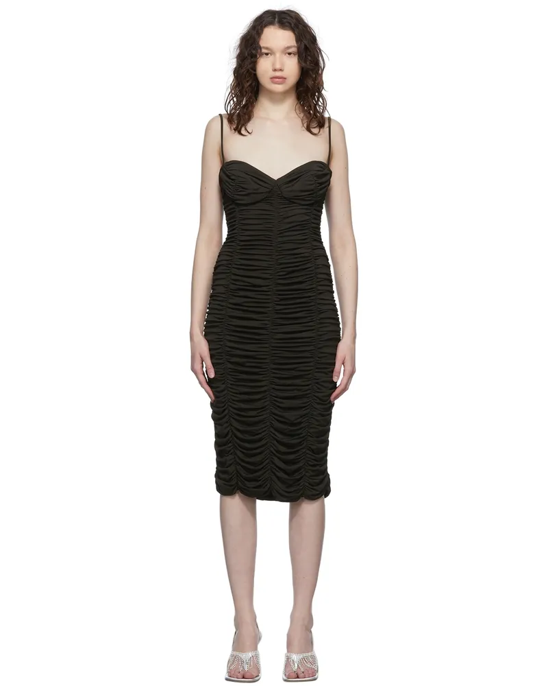Magda Butrym Brown Sweetheart Midi Dress Brown