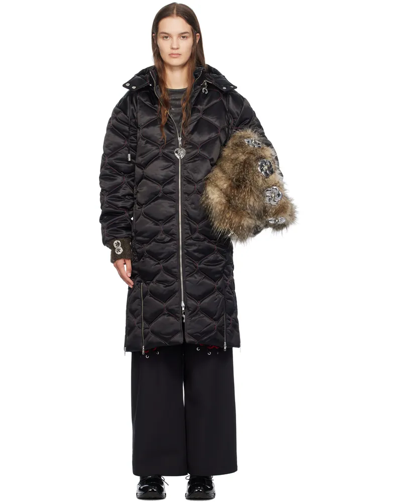 CHOPOVA LOWENA Black Lovey Long Puffer Coat Black