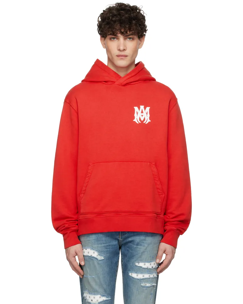 Amiri Red MA Core Logo Hoodie Red