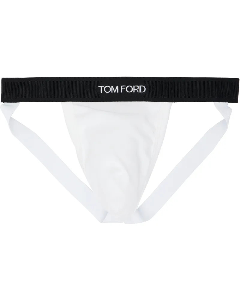 Tom Ford White Cotton Jock Strap 100white