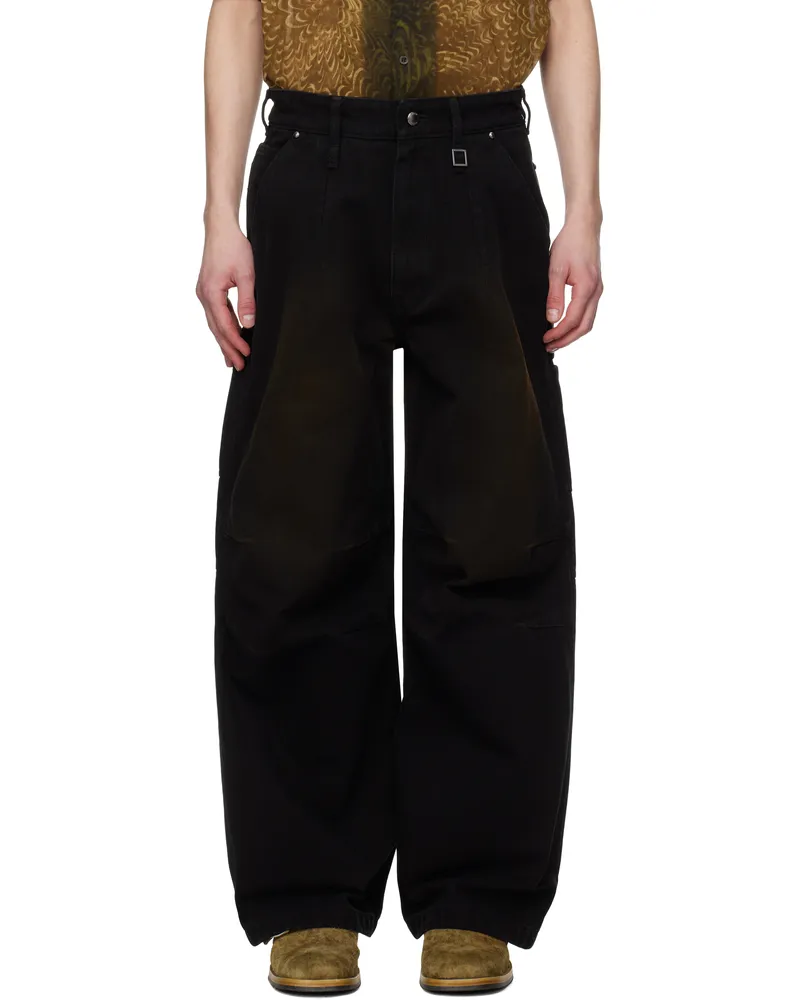 Wooyoungmi Black 3D Wide Jeans Black986b