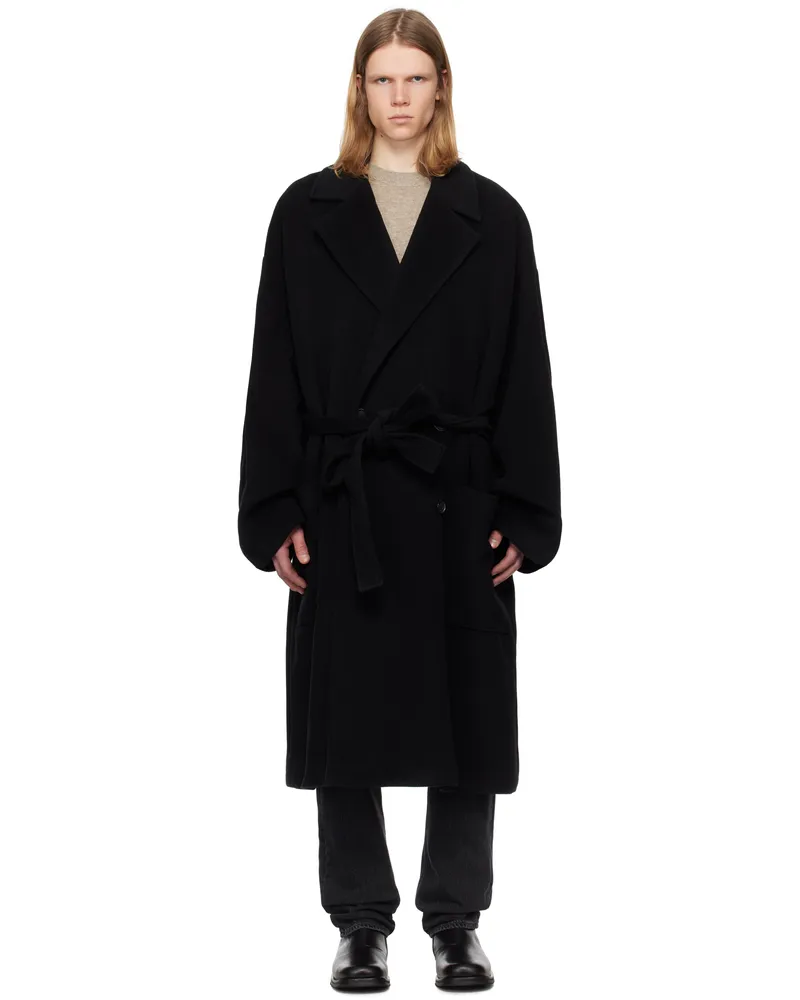 Acne Studios Black Double-Breasted Coat 900