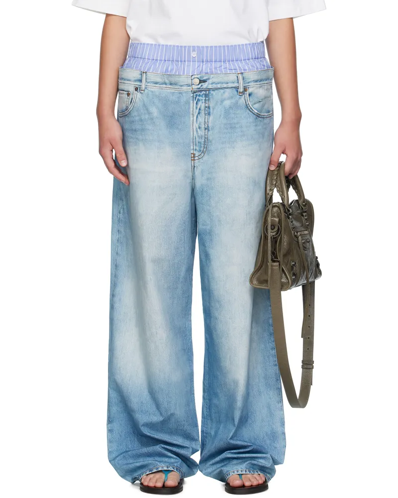 Acne Studios Blue Printed Trousers 228