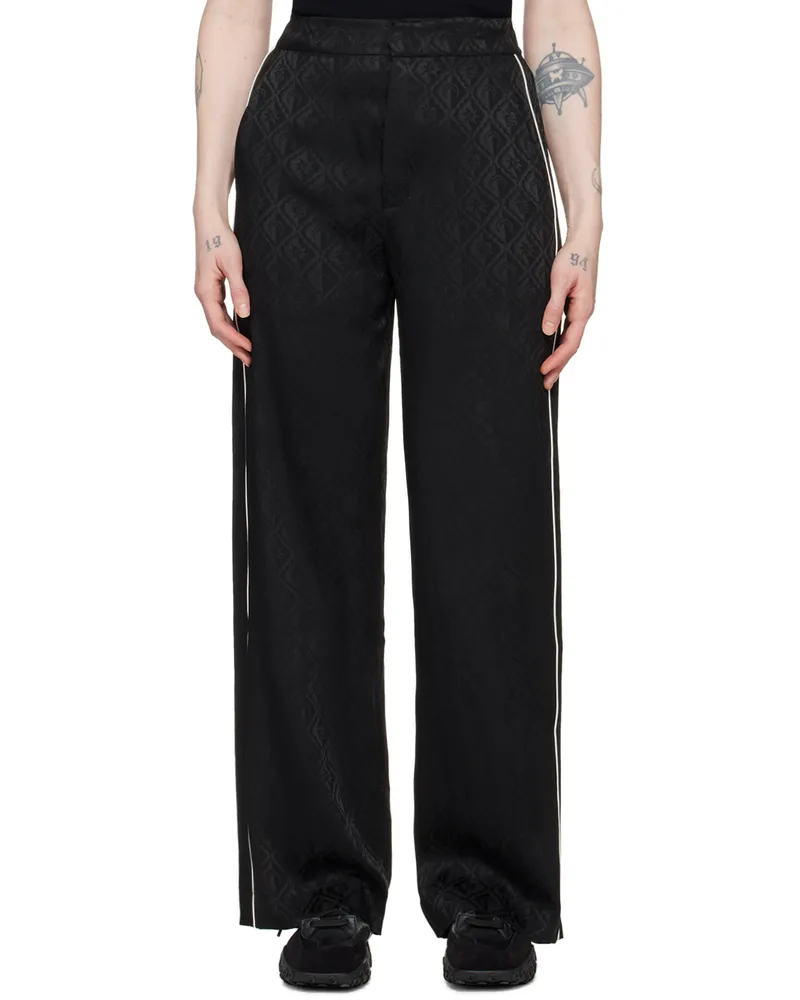 Marine Serre Black Jacquard Trousers Bk99