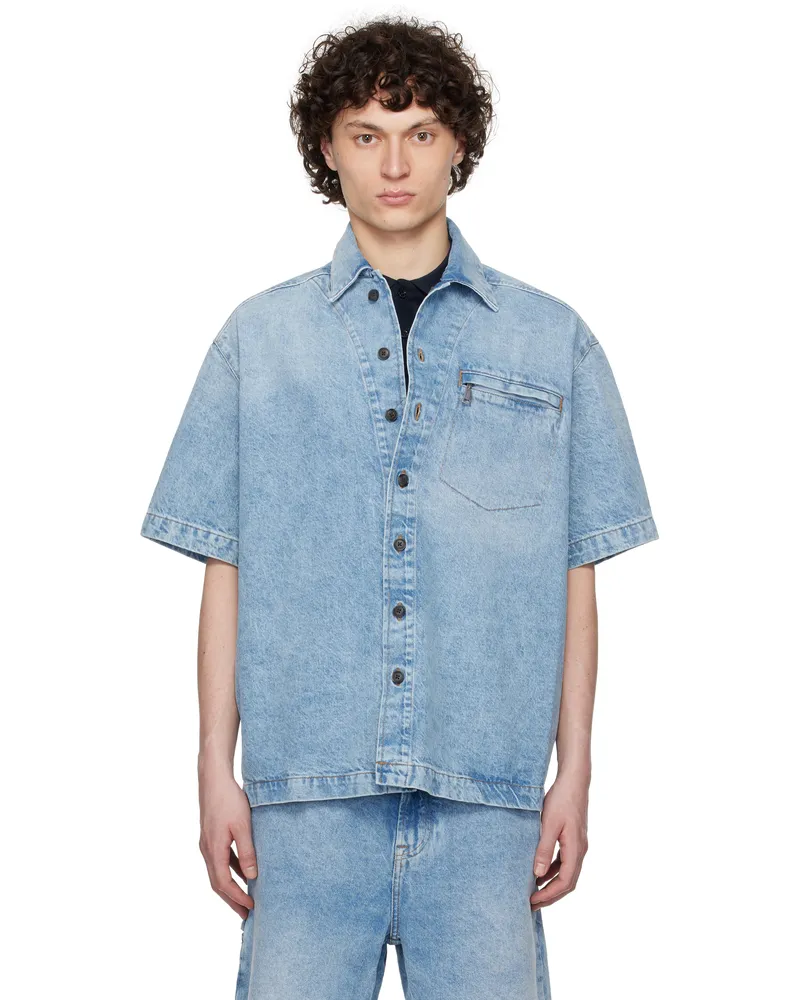 HUGO BOSS Blue Faded Denim Shirt 456light