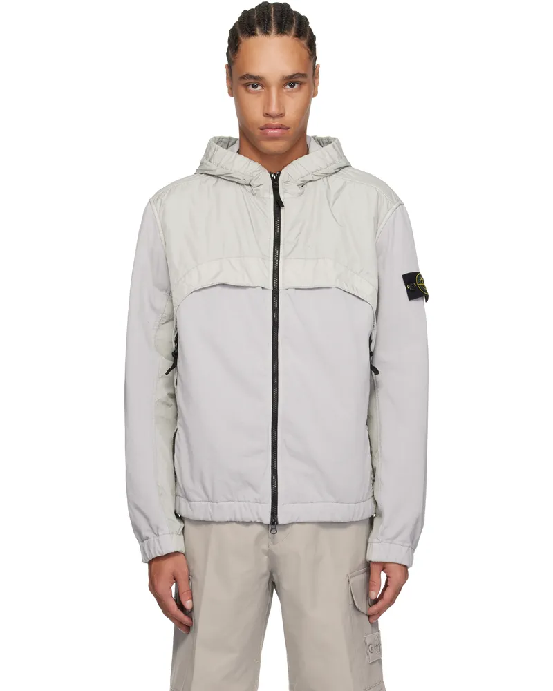 Stone Island Gray Crinkle Reps R-NY Jacket V0061