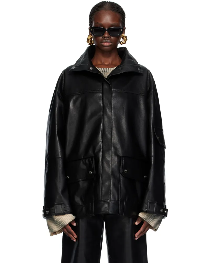 Nanushka Black Silva Leather Jacket Black