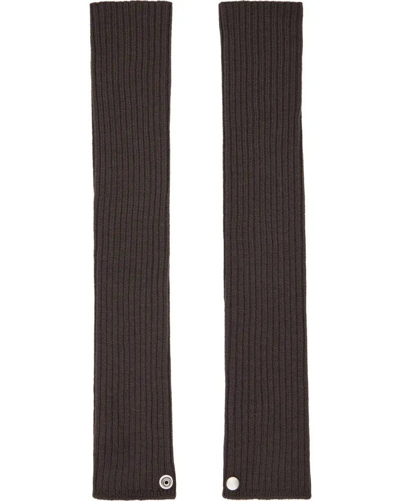 Rick Owens Brown Concordians Rasato Knit Arm Warmers 78