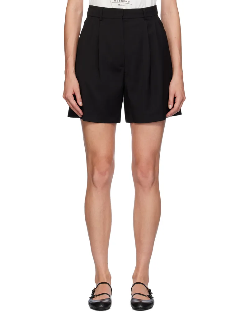Max Mara Black Woollen Cloth Shorts 002