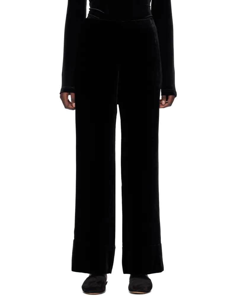 Totême Black Wide Trousers 001