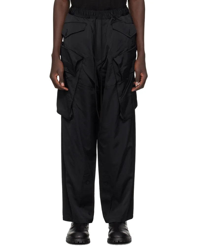 Julius Black Wide Cargo Pants Black