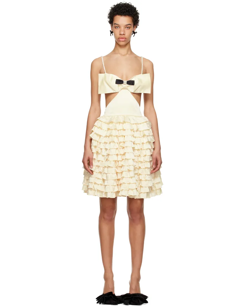 SHUSHU/TONG Yellow Mercerized Cutout Minidress Ye100