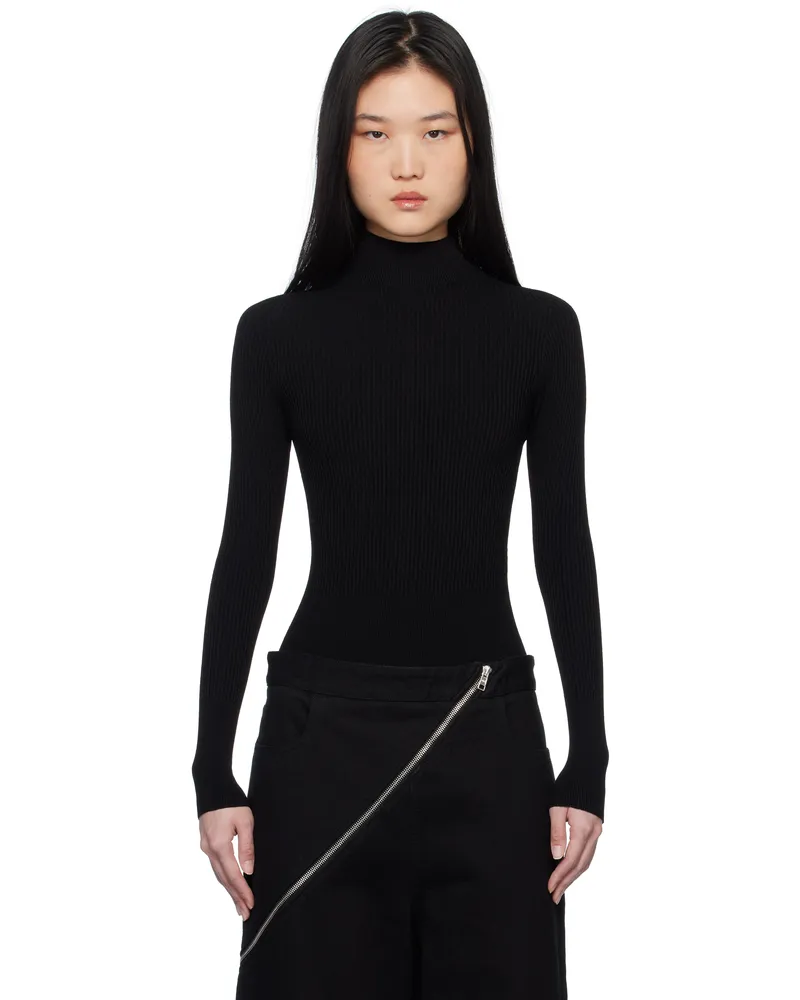 Alaïa Black Ribbed Knit Bodysuit 995