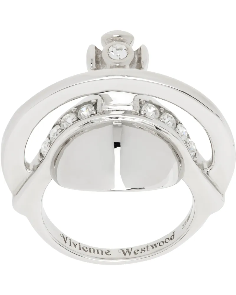 Vivienne Westwood Silver Solid Orb Ring Ss25-p116