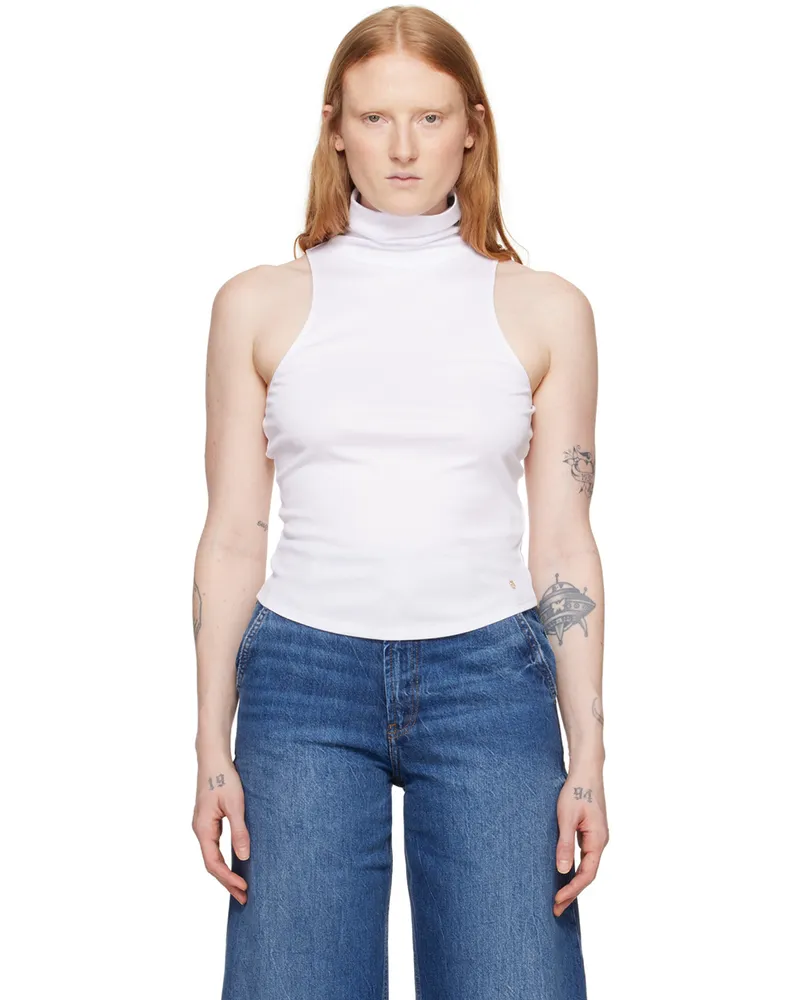 Anine Bing White Jennie Tank Top White