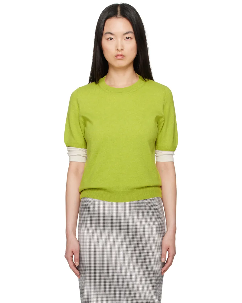 &Daughter Green Emer Cashmere T-shirt Lime