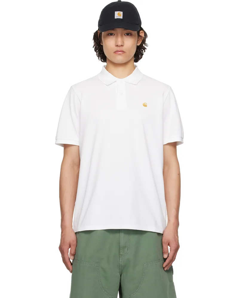 Carhartt WIP White Chase Pique Polo 00rxx