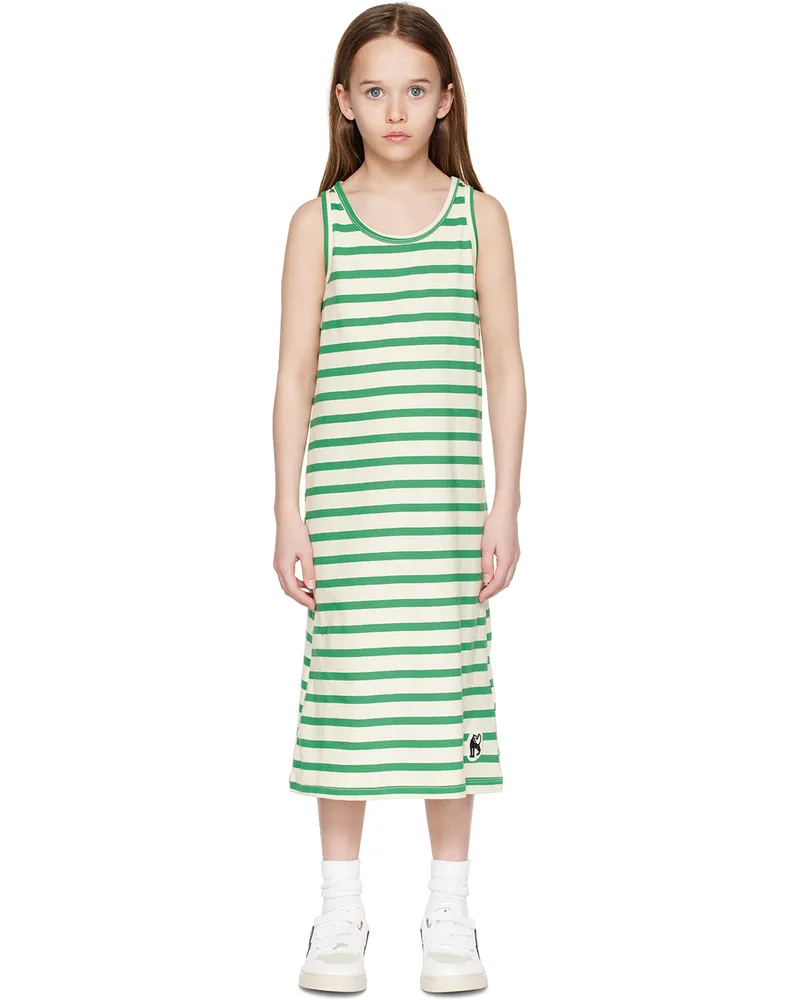 Mini Rodini Kids Green Panther Patch Dress Green