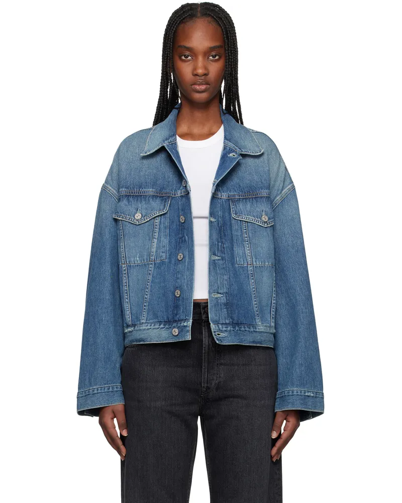 Citizens of humanity Blue Quira Puff Denim Jacket Good