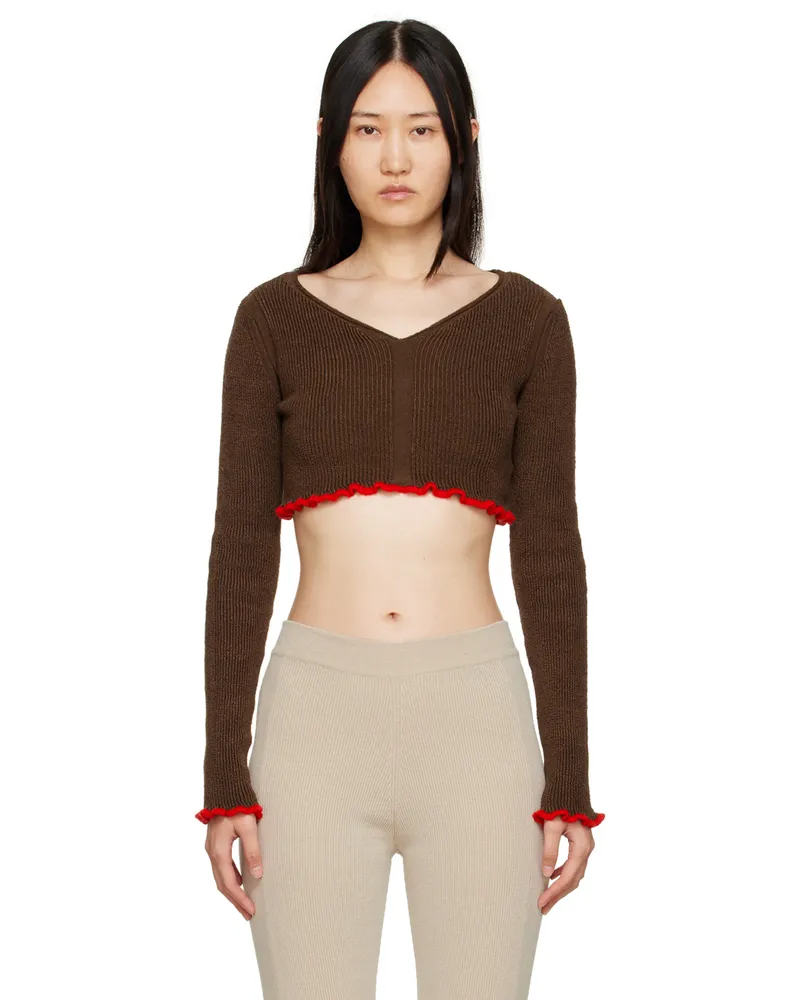 Jacquemus Brown & Red 'La Maille Santon' Sweater 880