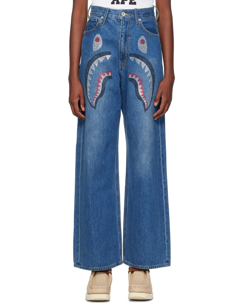 BAPE Indigo Shark Jeans Light