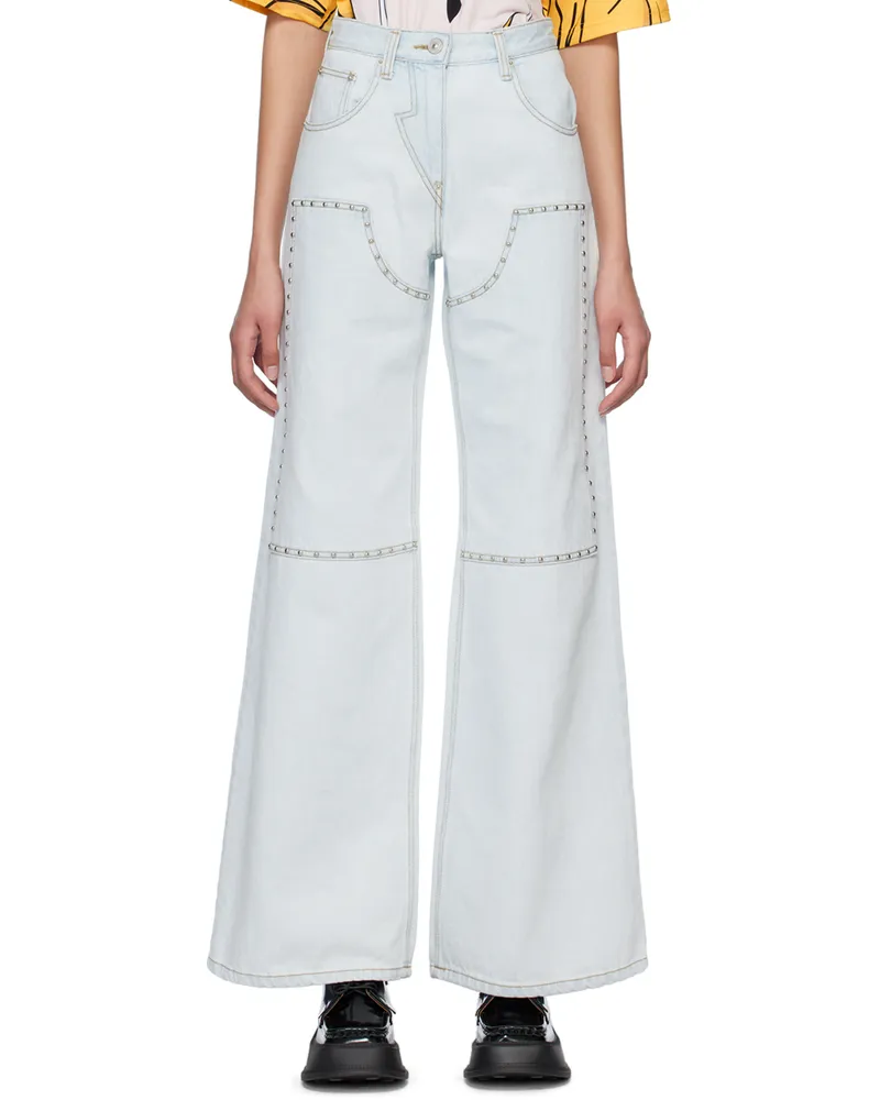 pushBUTTON Blue Stud Jeans Snow