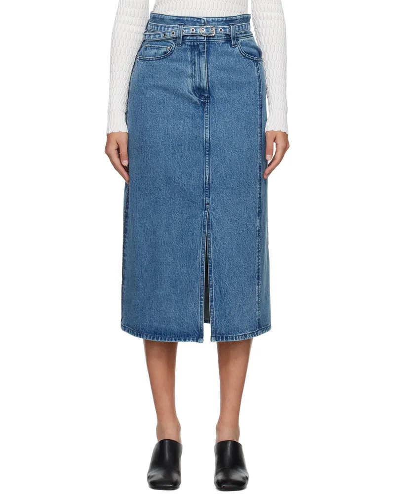 3.1 phillip lim Blue A-Line Denim Midi Skirt Bl400
