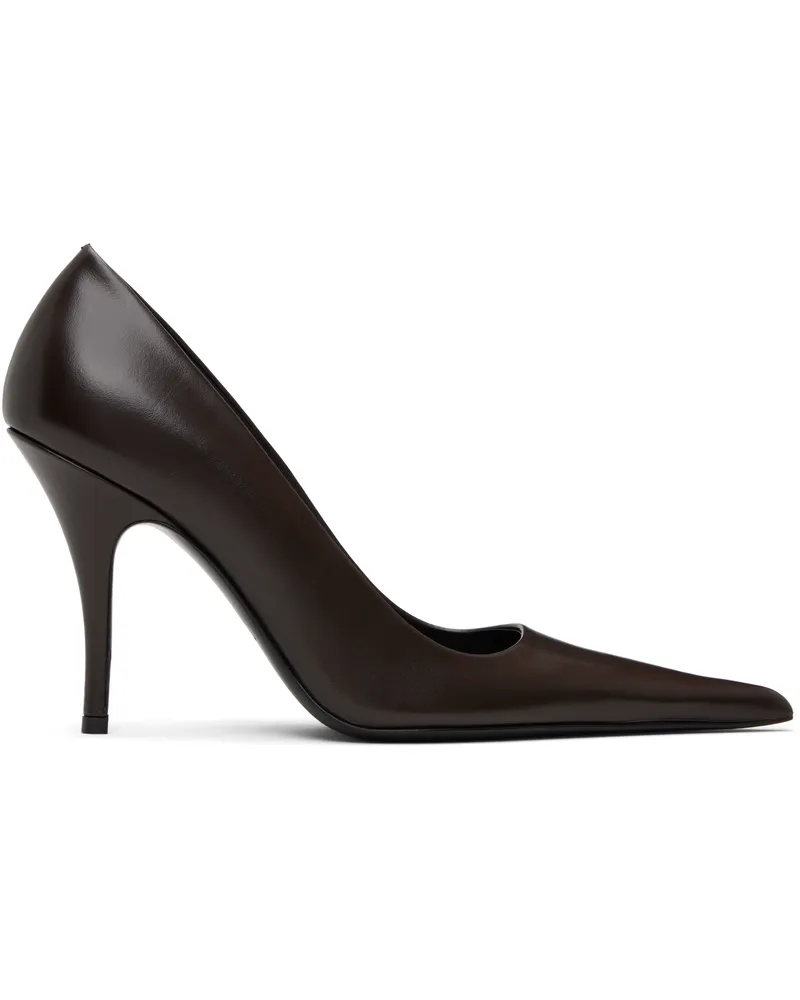 VETEMENTS Brown Sharp Pump Heels Chocolate