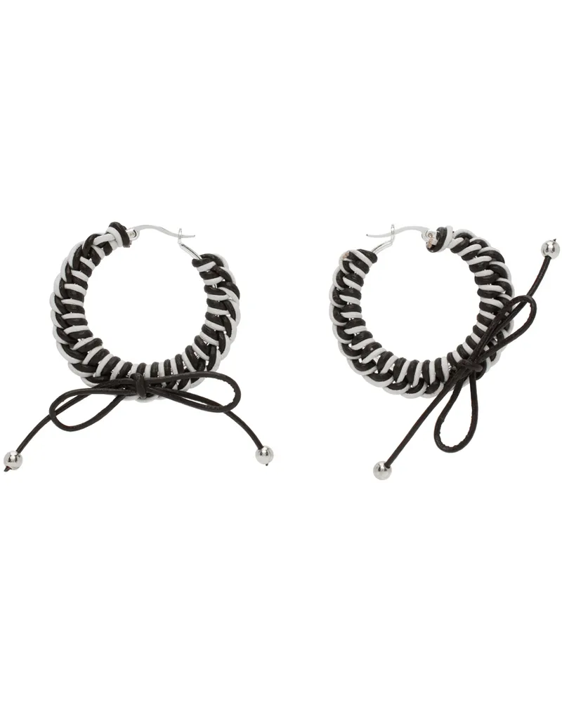 CHOPOVA LOWENA Black & White Nimbus Mini Hoops Black
