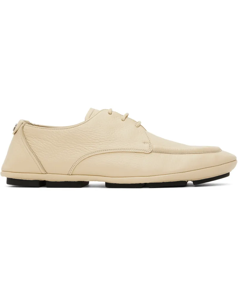 Dolce & Gabbana Off-White Lace-Up Formale Derbys Sabbia