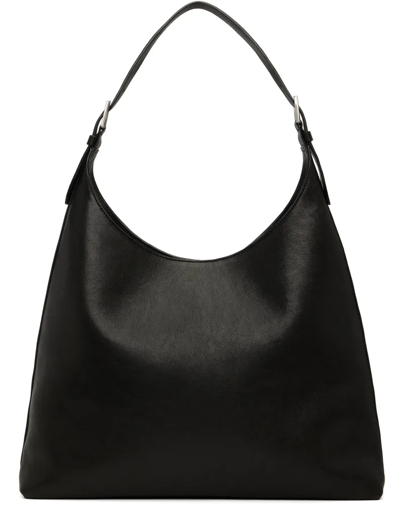 by FAR Black Camryn Washed Leather Shoulder Bag Bk001
