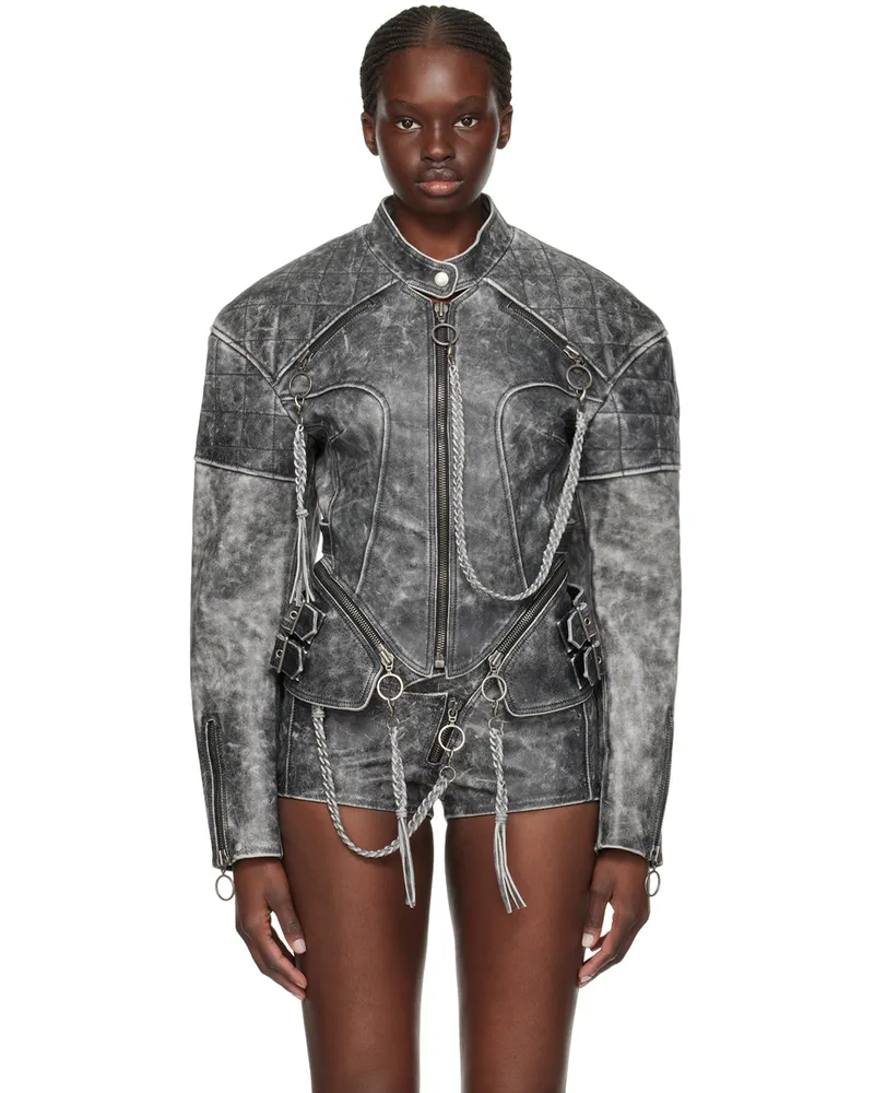 Charlotte Knowles Black Nihil Leather Jacket Moto