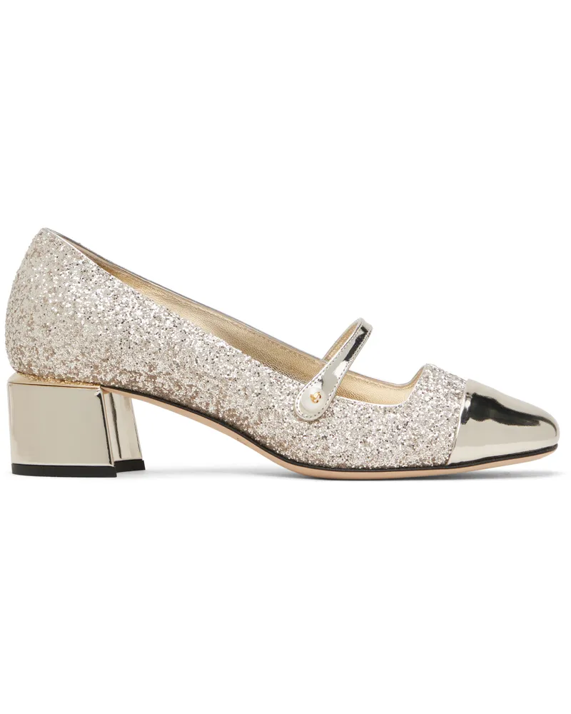Jimmy Choo Gold Elisa 45 Heels Gold