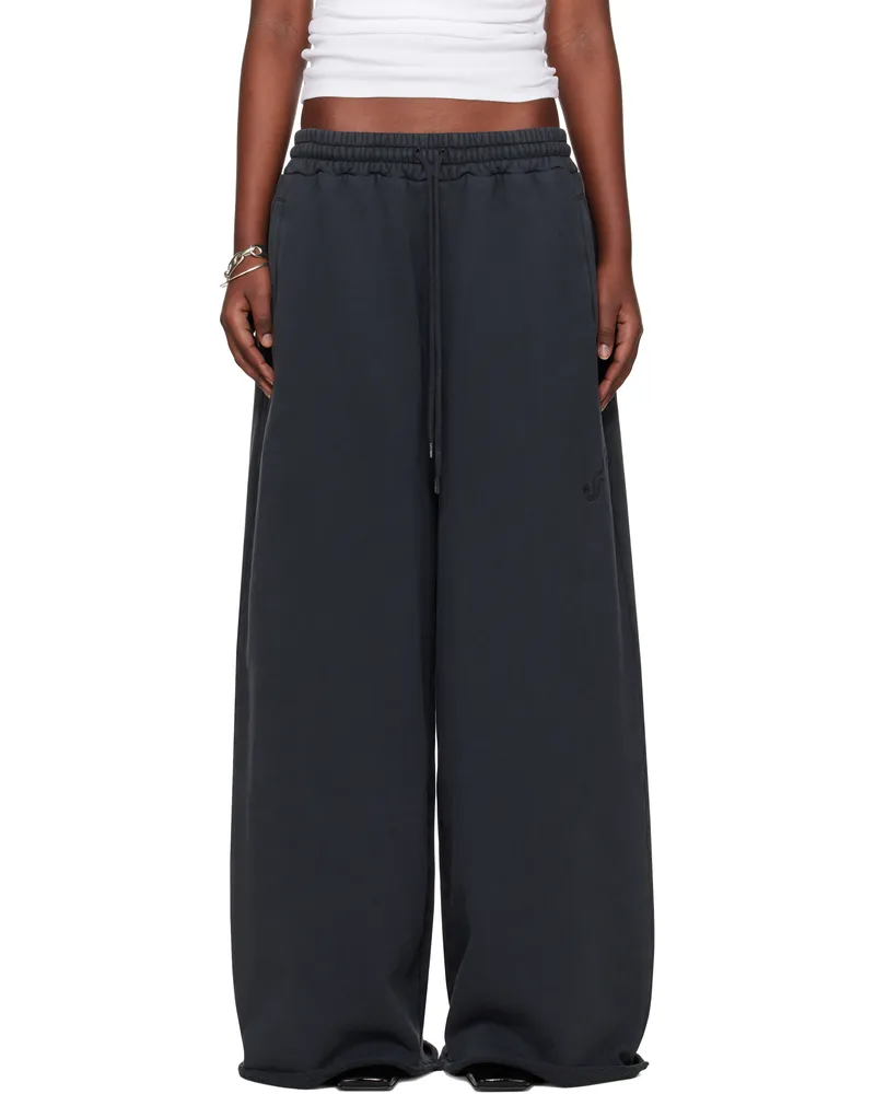 LU'U DAN Black Raw-Cut Bontan Sweatpants Overdyed
