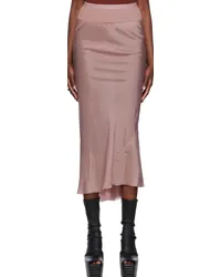 Rick Owens Pink Calf Midi Skirt Dusty