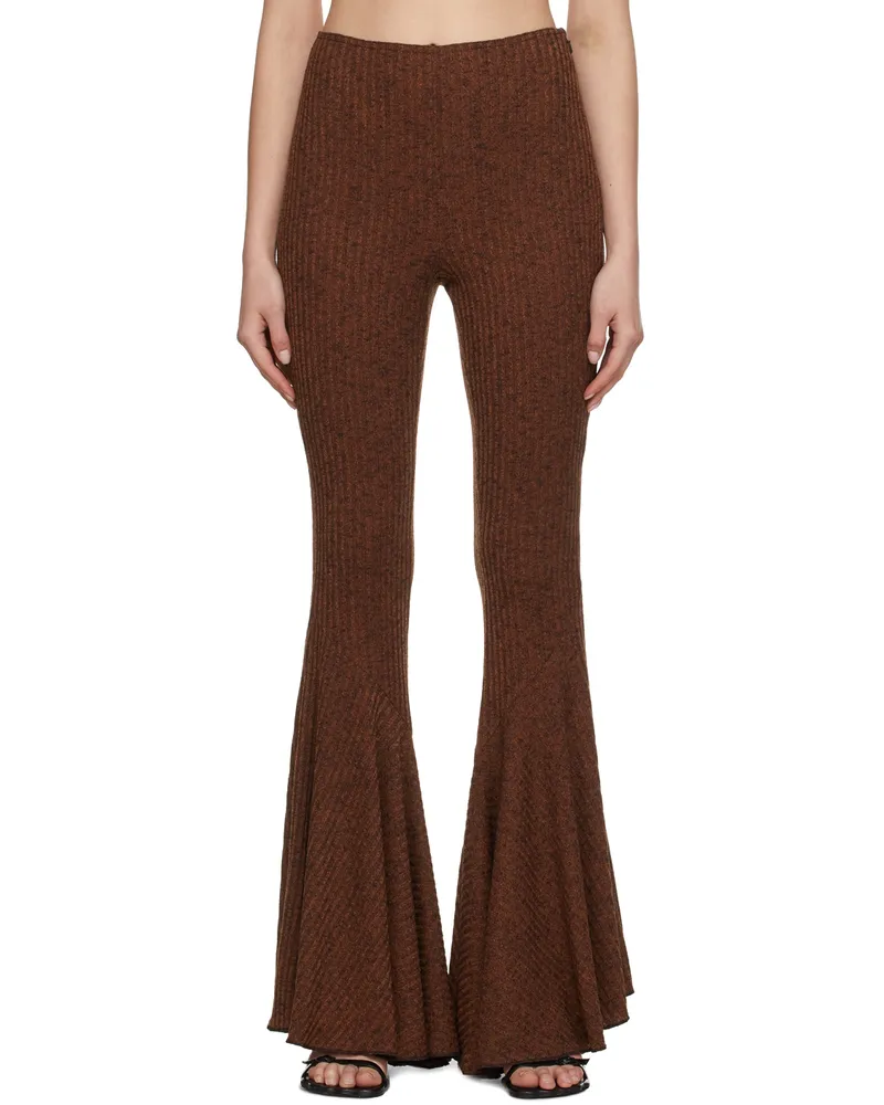 16ARLINGTON Brown Thea Flare Trousers Brown
