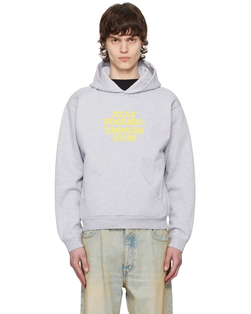 COPERNI Gray 'Stay Foolish' Printed Hoodie Grey-yellow