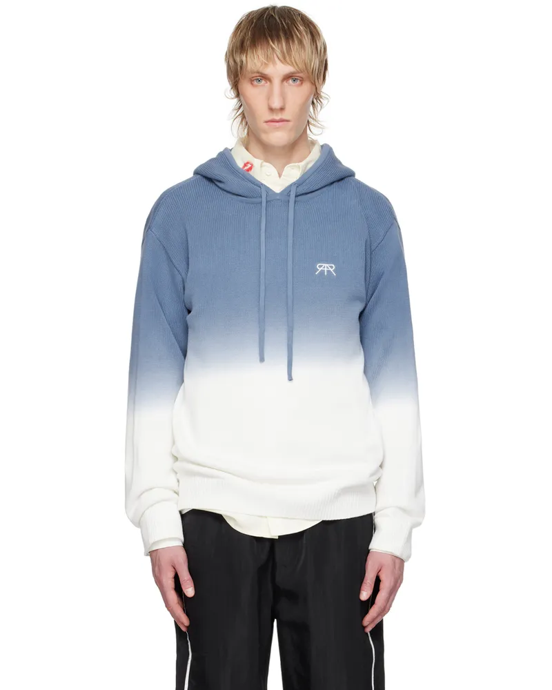 RTA Blue & White Gradient Hoodie Blue