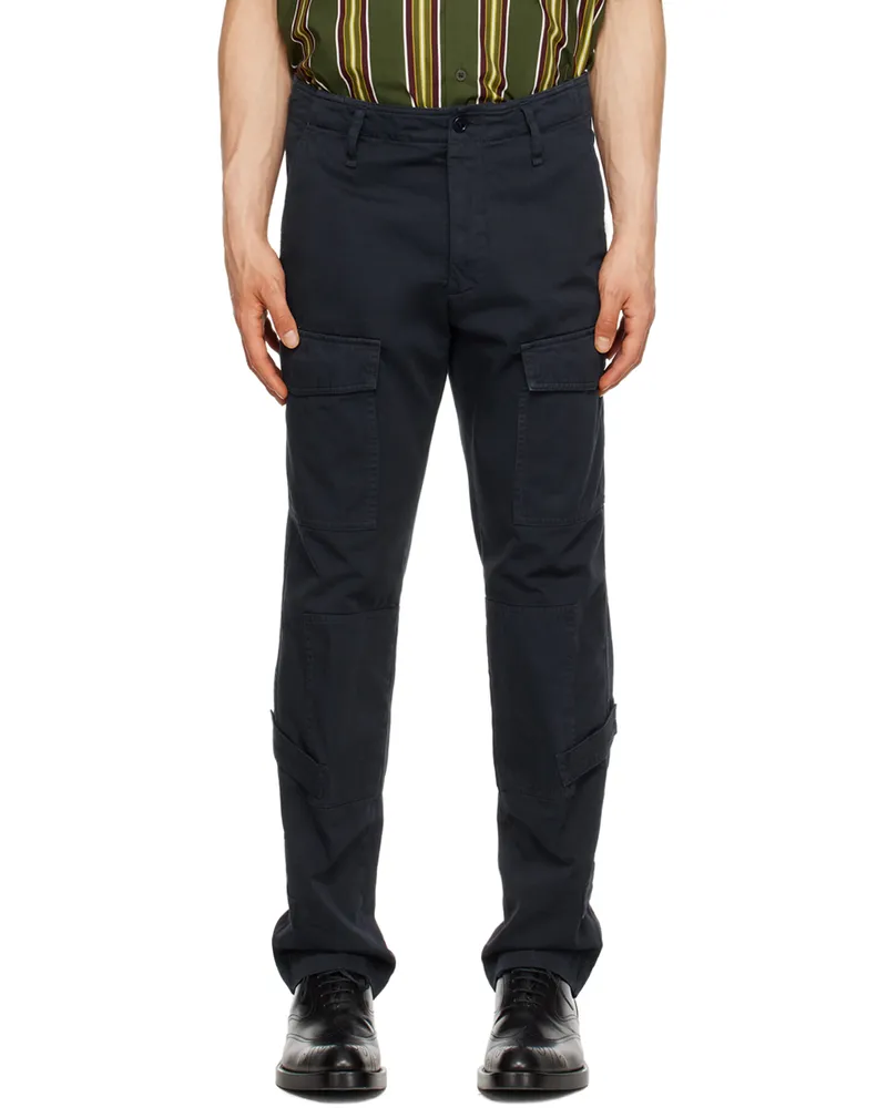 Dries van Noten Navy Velcro Tab Cargo Pants 509
