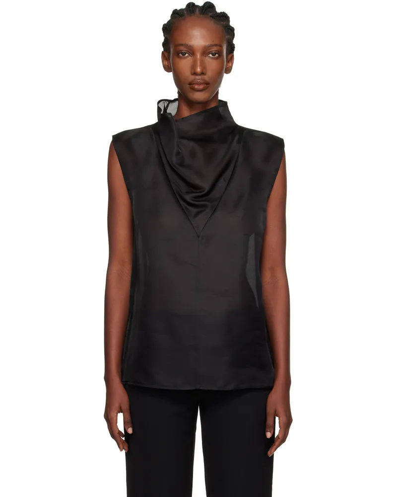 Róhe Black Organza Silk Blouse 001_308