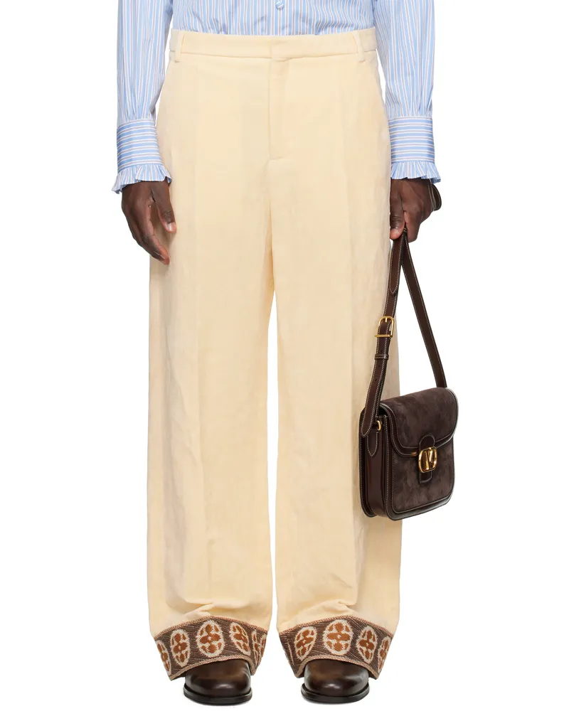 Valentino Garavani Beige Flocked Trousers 581