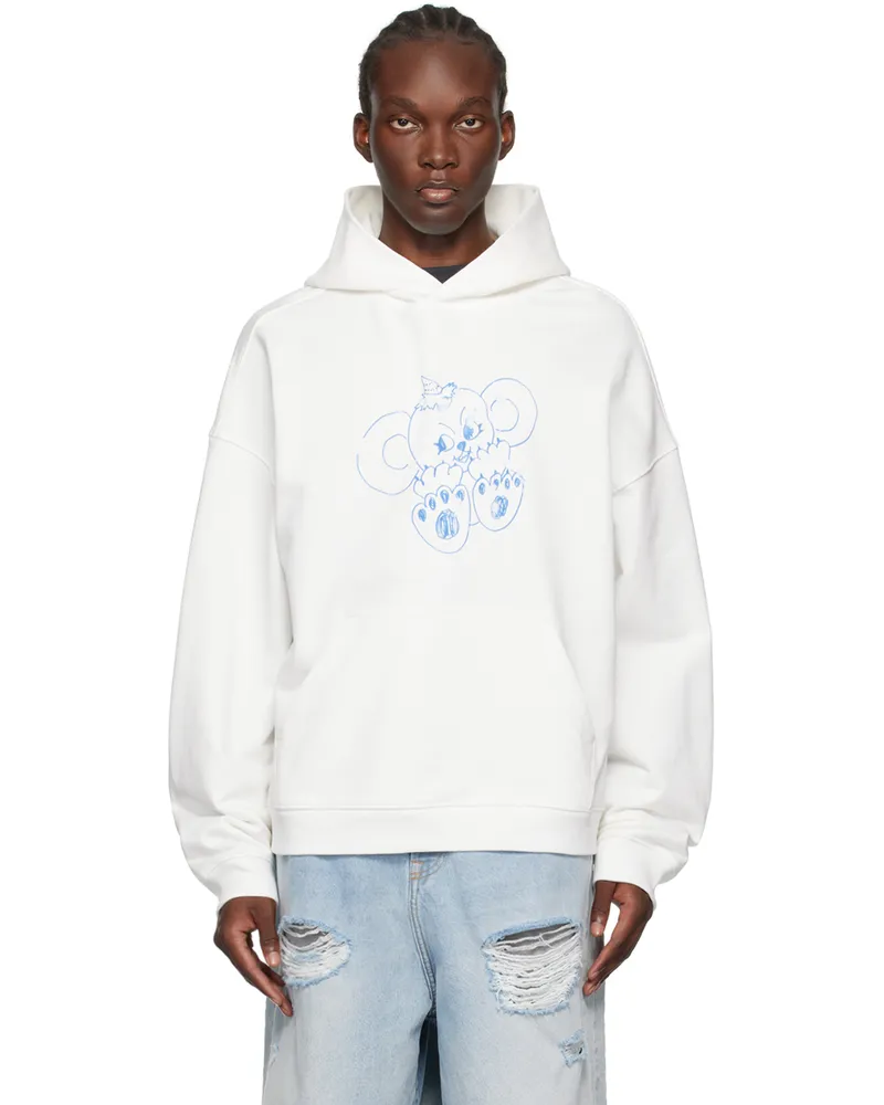 WE 11 DONE White Monster Hoodie Ivory
