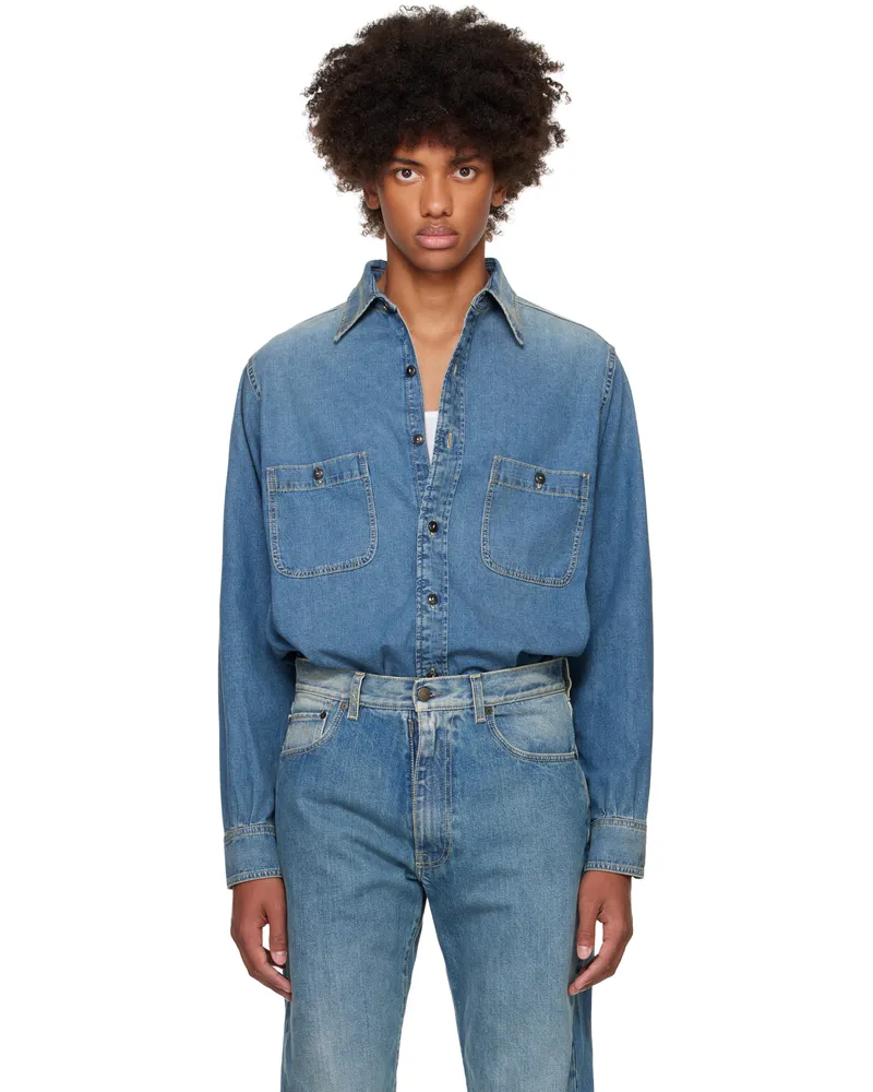 Maison Margiela Blue Stonewashed Denim Shirt 966