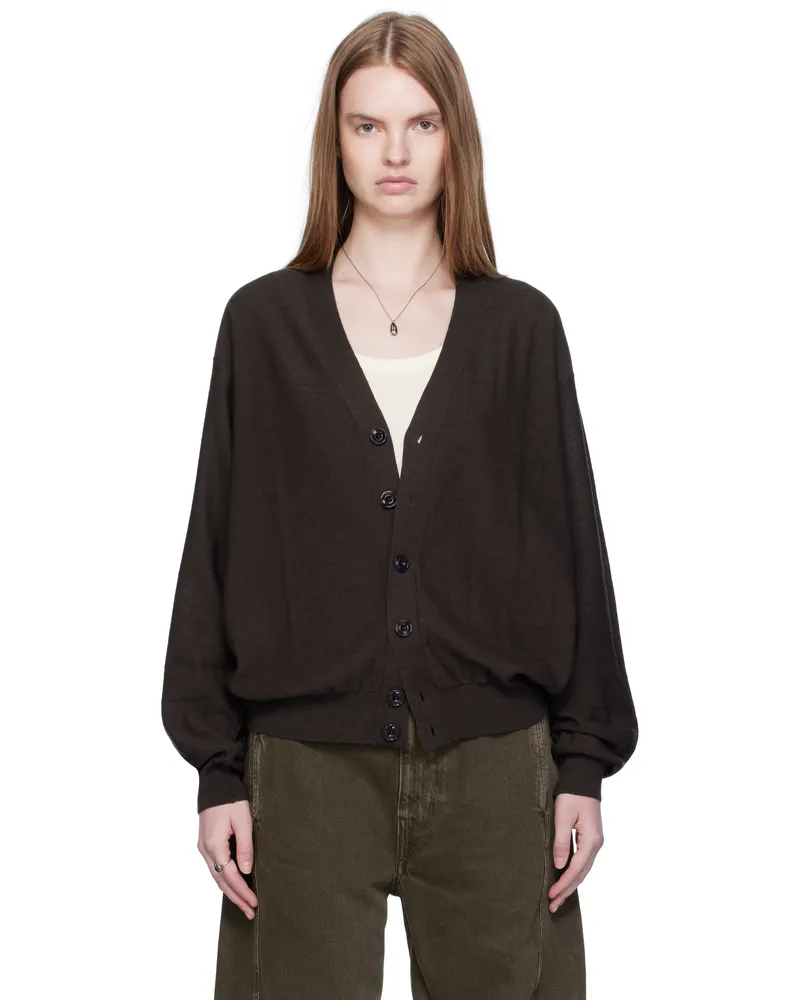 Christophe Lemaire Brown Relaxed Twisted Cardigan Br397