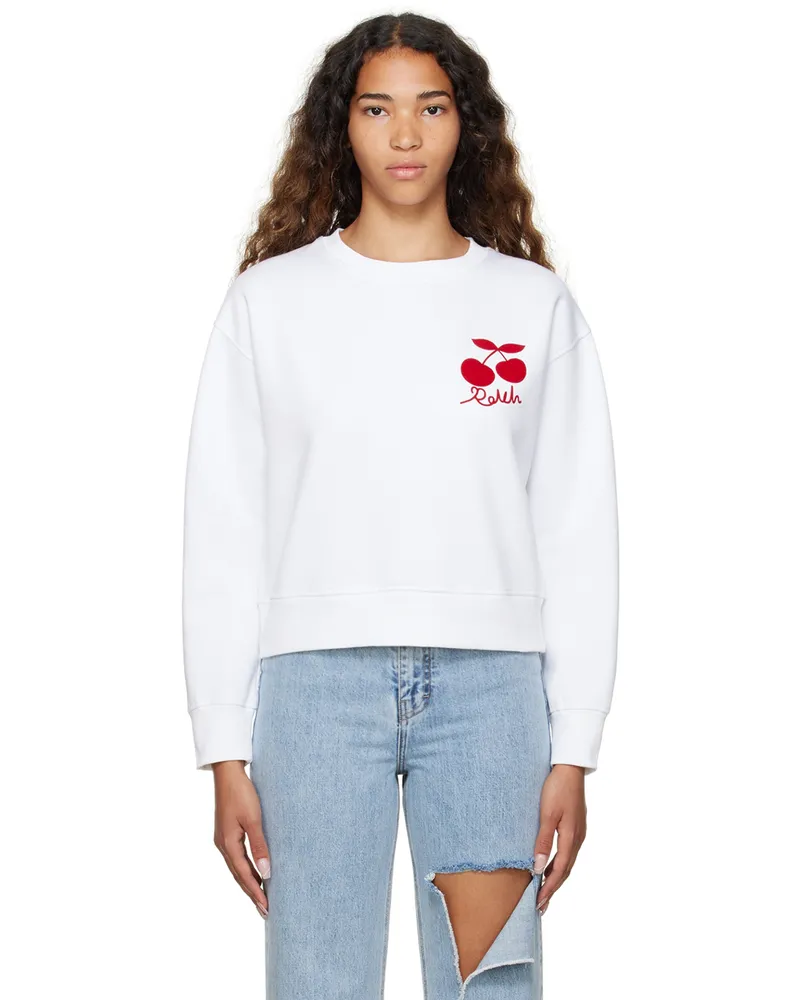 Rokh White Cotton Sweatshirt 01white