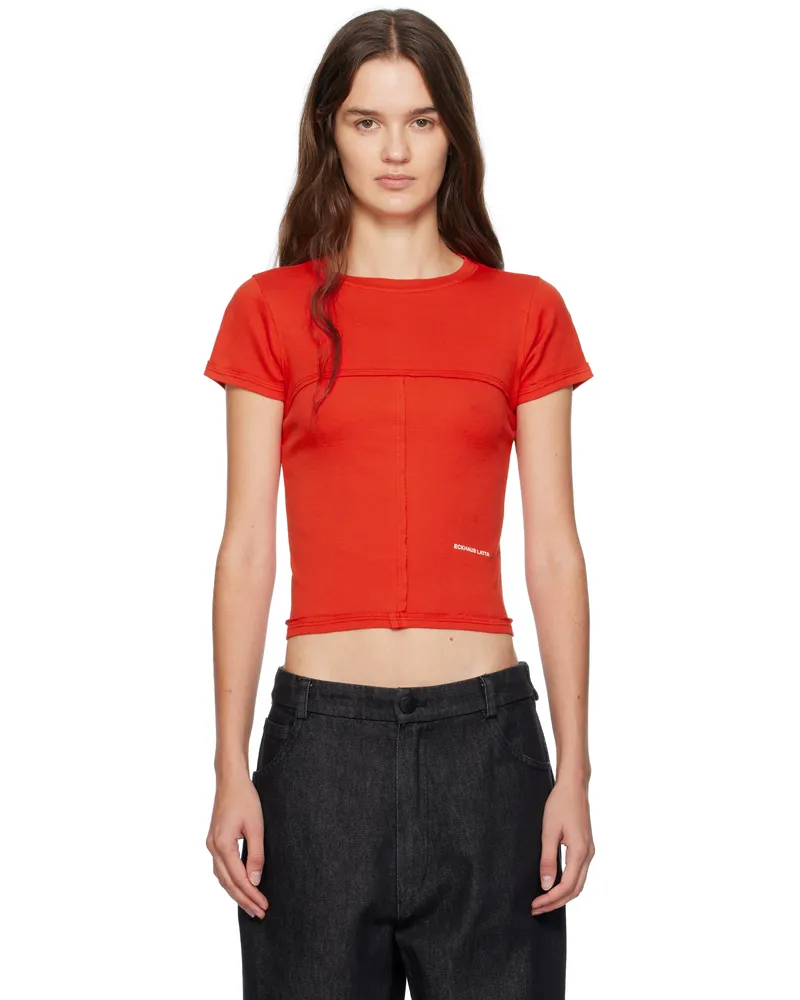 Eckhaus Latta Red Lapped Baby T-shirt Red