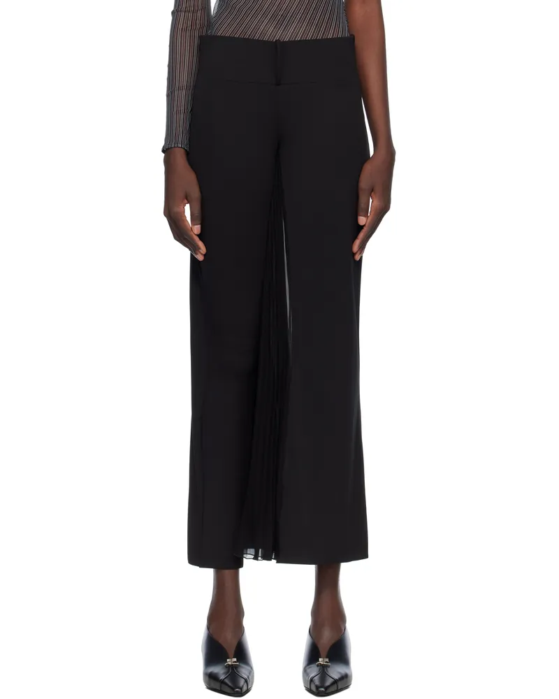 Courrèges Black Infinity Pleats Jersey Trousers 9999