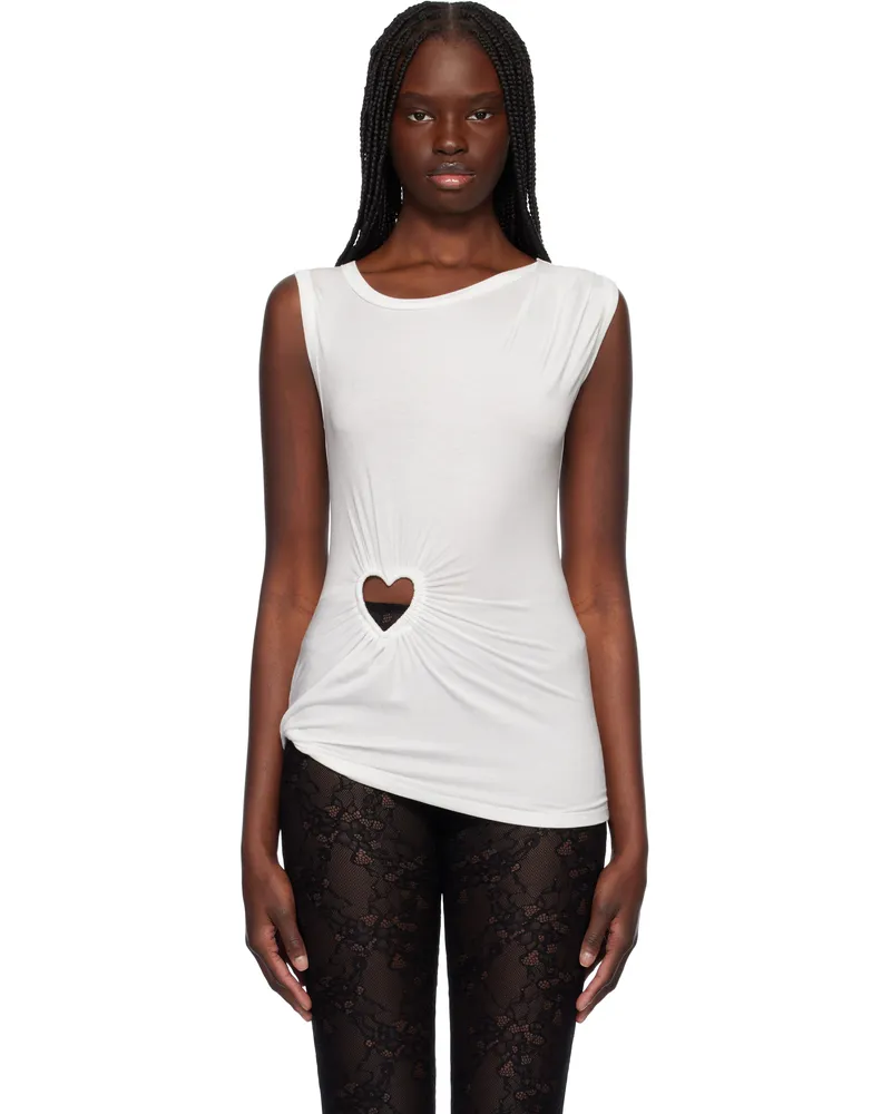 AMBUSH White Heart Shape Tank Top White