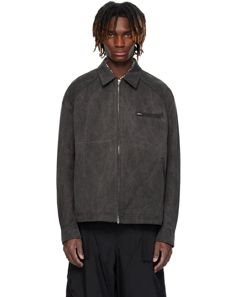 JUUN.J Gray Washed Cotton Work Denim Jacket Grey